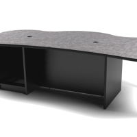 Omnirax Podcast T-10 | Podcast Workstation with 1-Host/4-Guest Setup